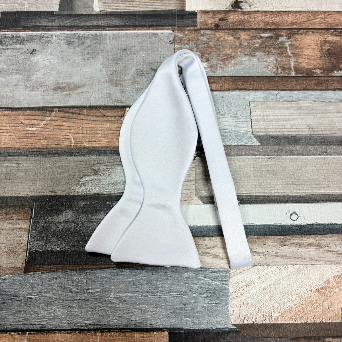 White Satin Bow Tie