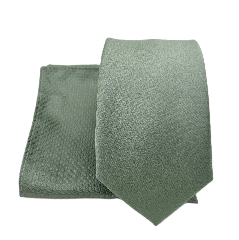 Mix and Match - Dark Sage & Woven Wedding Tie Set