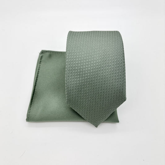 Mix and Match - Dark Sage & Woven Wedding Tie Set