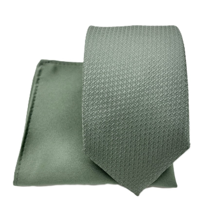Mix and Match - Dark Sage & Woven Wedding Tie Set