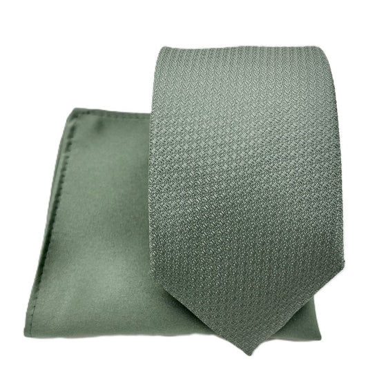 Mix and Match - Dark Sage & Woven Wedding Tie Set
