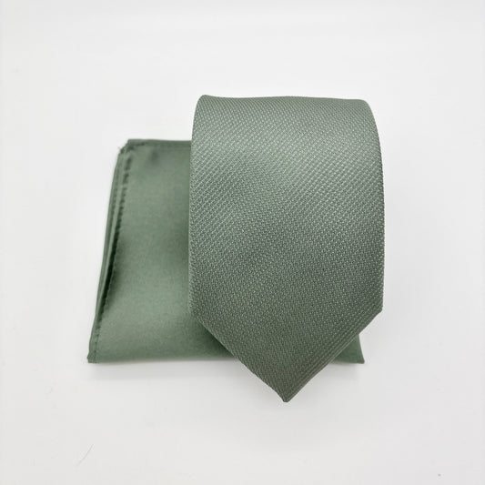 Mix and Match - Dark Sage & Textured Wedding Tie Set