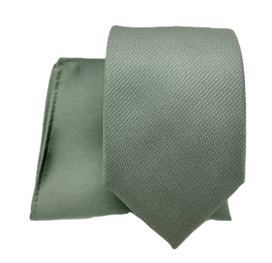 Mix and Match - Dark Sage & Textured Wedding Tie Set