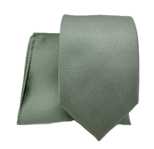 Mix and Match - Dark Sage & Textured Wedding Tie Set