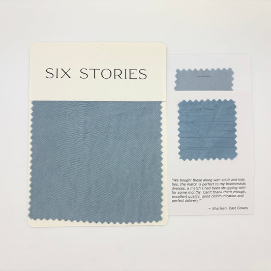 Six Stories - Dusty Blue Satin Swatch Matches