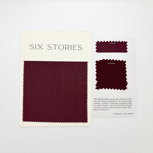 Six Stories - Deep Wine Satin Swatch Matches