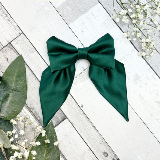 Hunter Green Bridesmaids Hair Bow