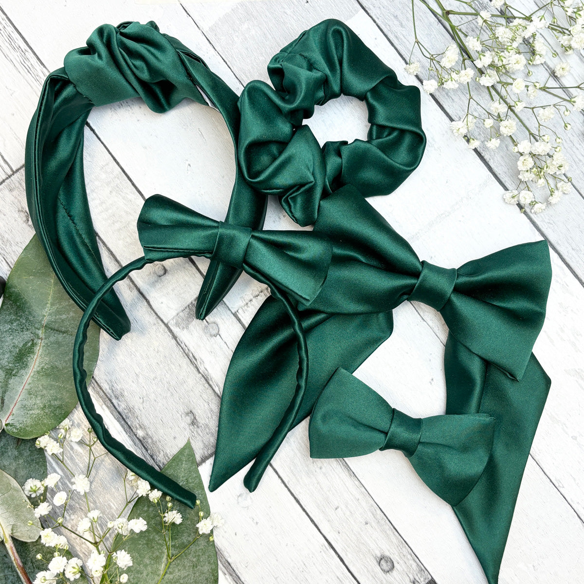 Hunter Green Bridesmaids Hair Bow