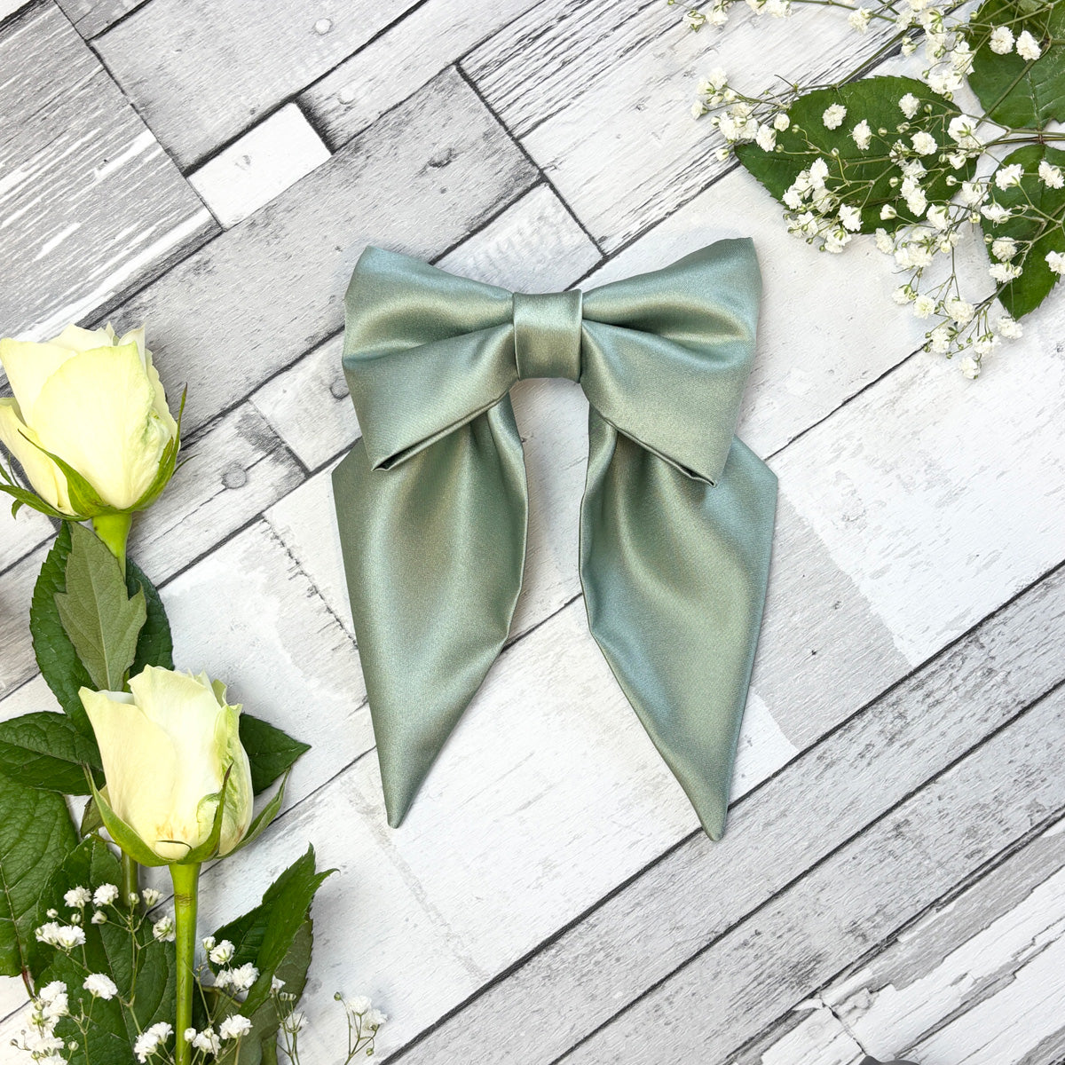 Sage Bridesmaids Hair Bow