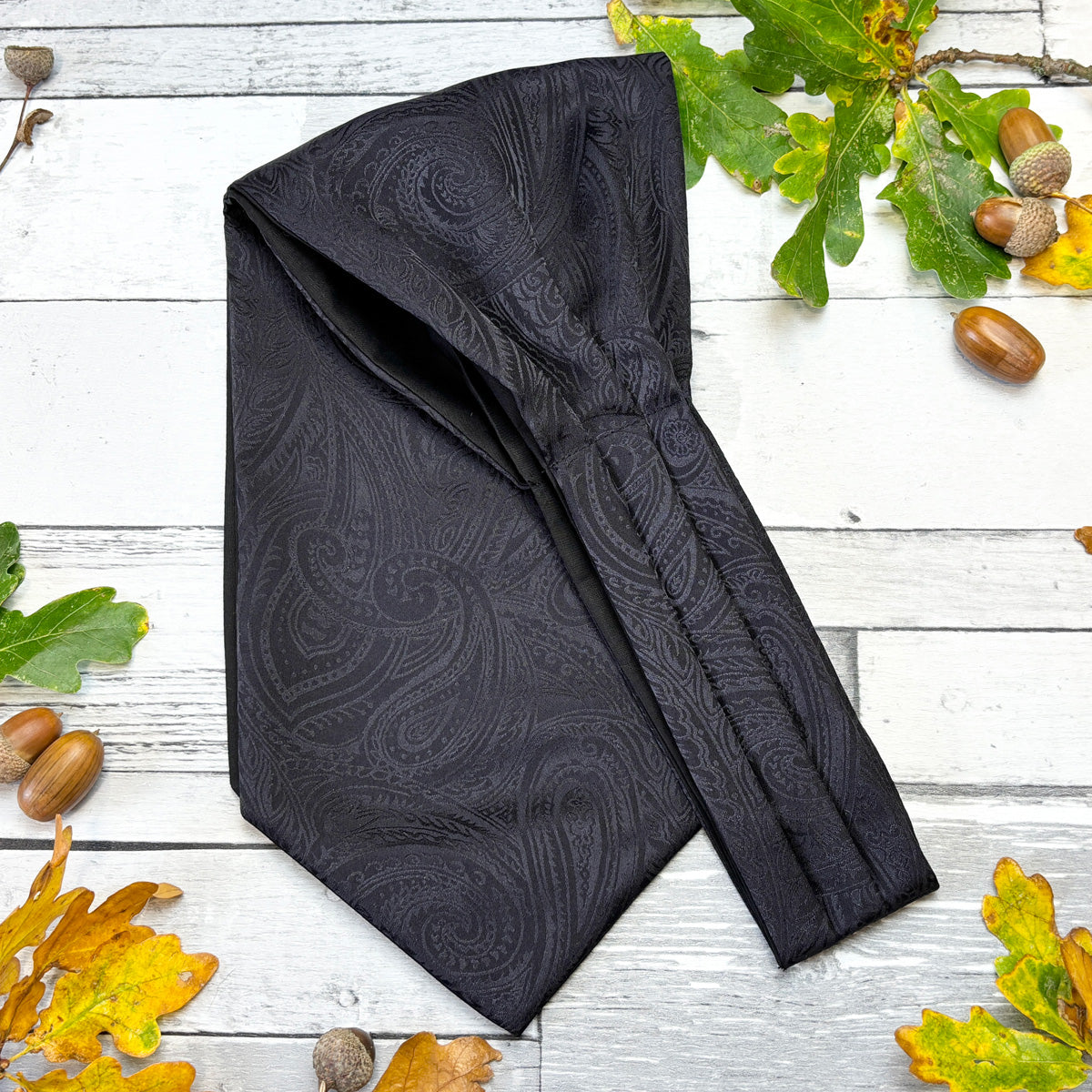 Black Paisley Silk Day Cravat