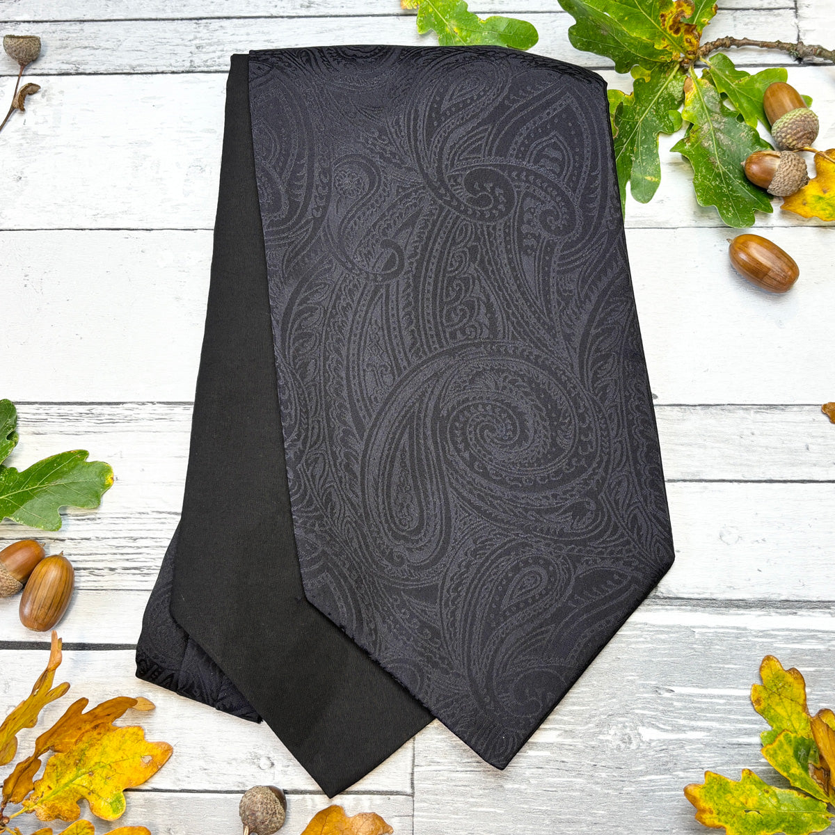 Black Paisley Silk Day Cravat