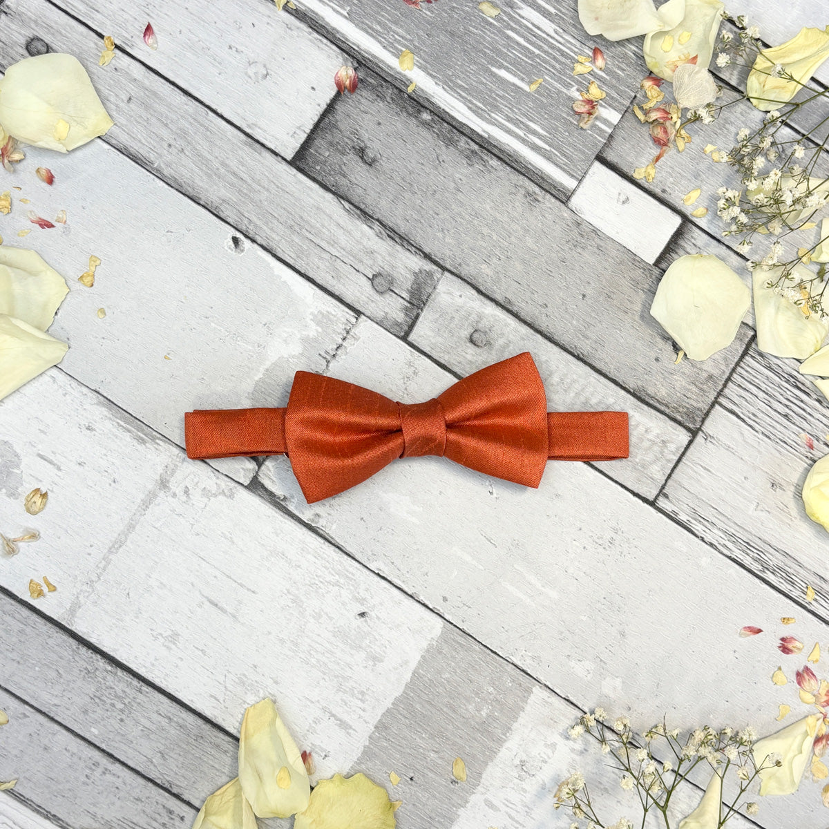 Rust Shantung Boys Bow Ties