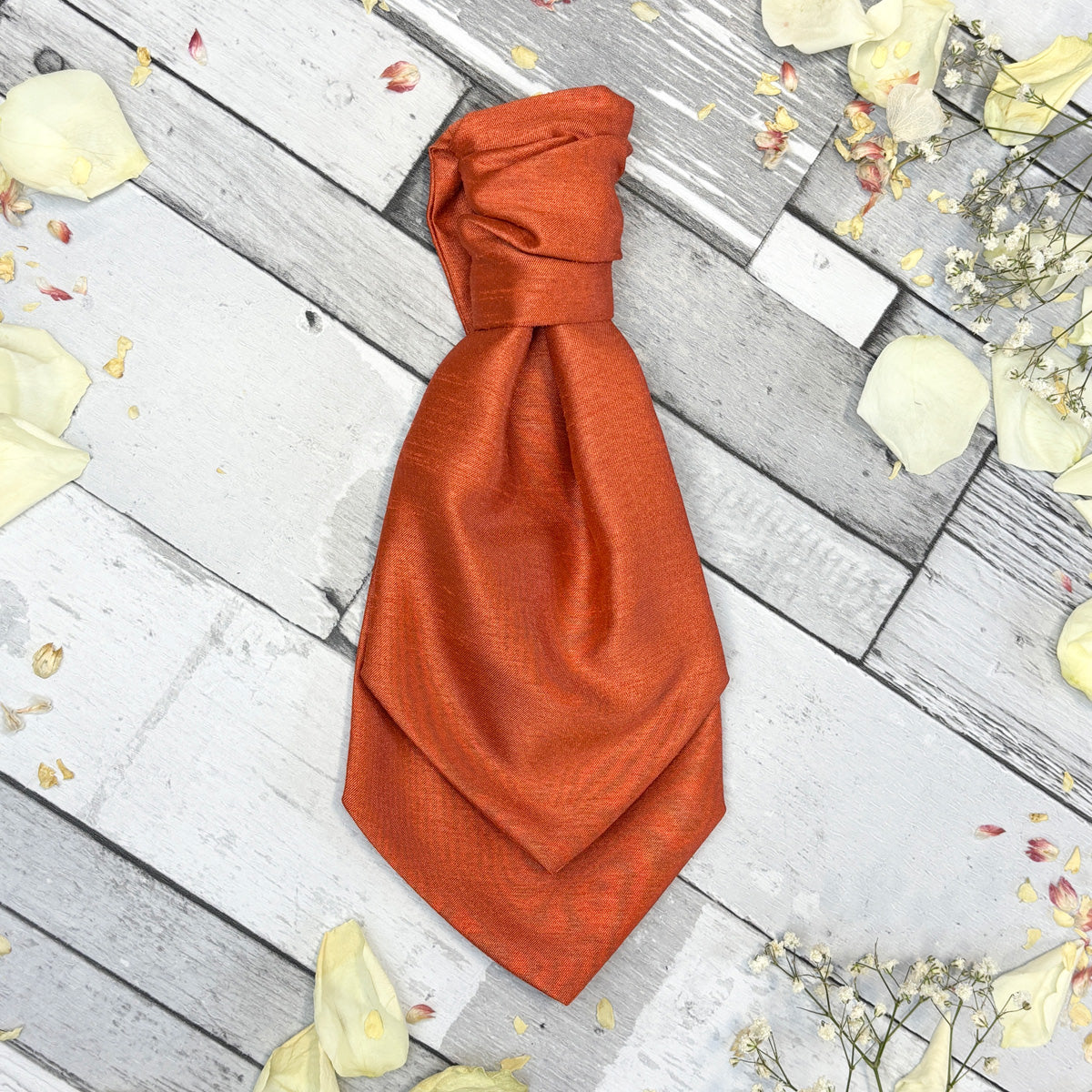 Rust Shantung Boys Wedding Cravat