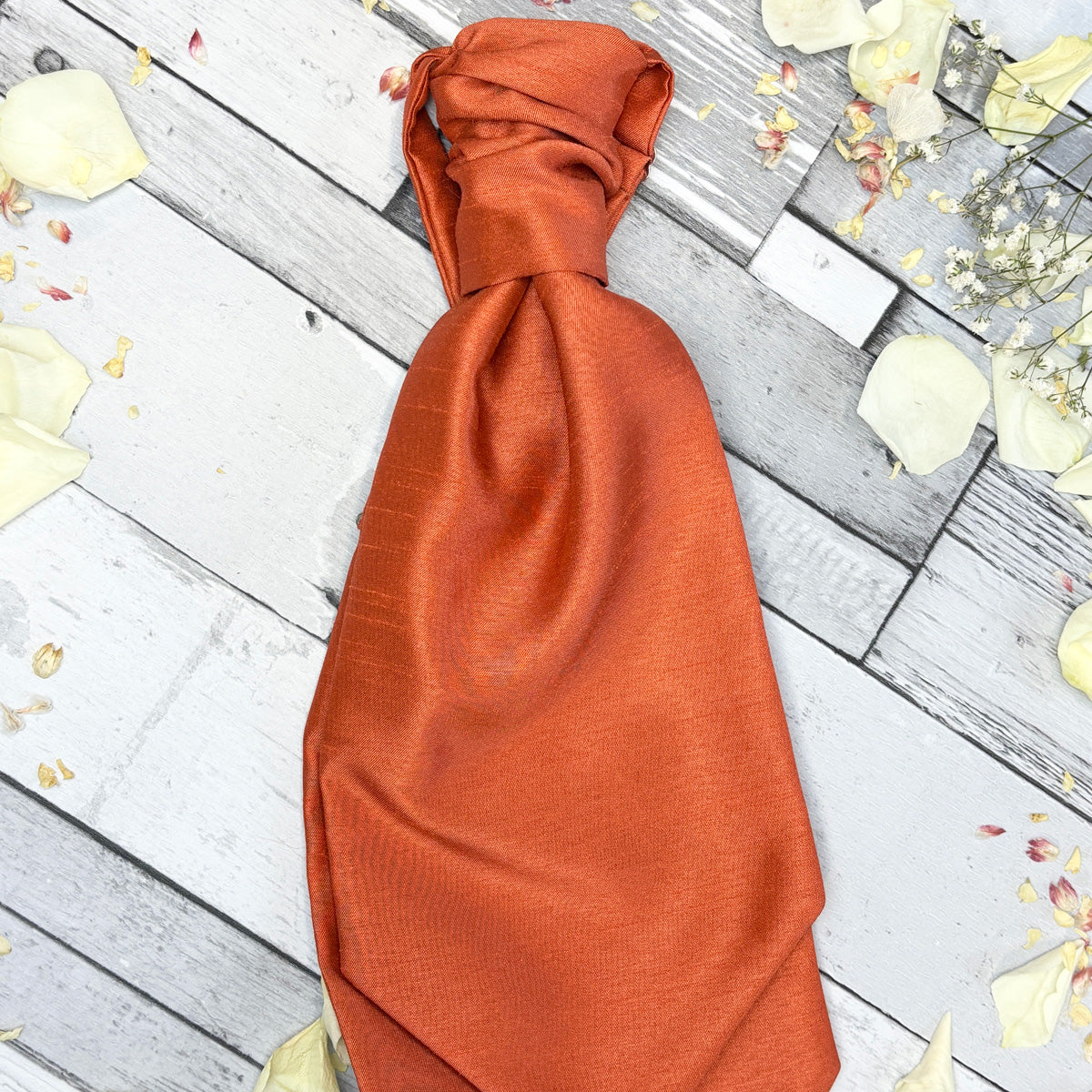 Rust Shantung Wedding Cravat