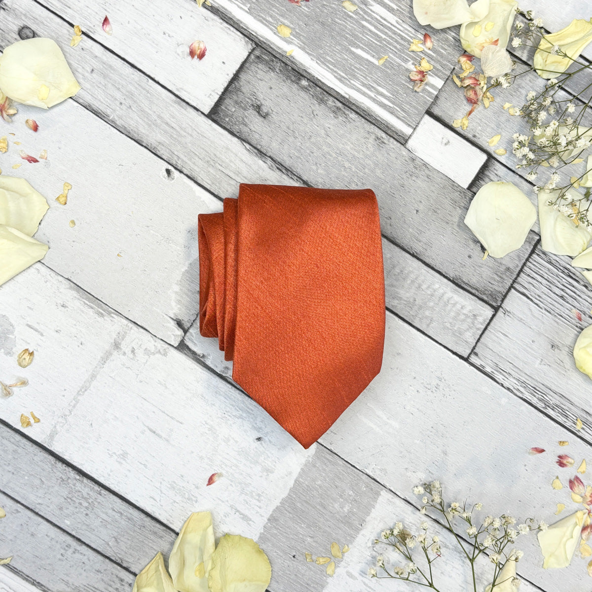 Rust Shantung Wedding Tie