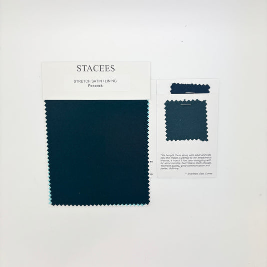 Stacees - Peacock Stretch Satin Swatch Matches