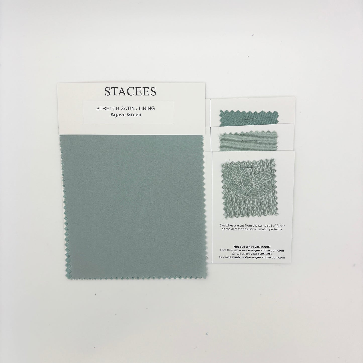 Stacees - Agave Green Stretch Satin Swatch Matches