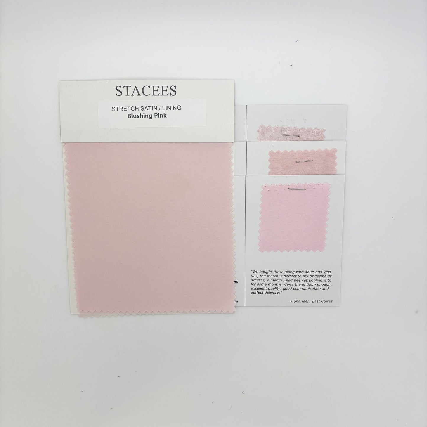 Stacees - Blushing Pink Stretch Satin Swatch Matches