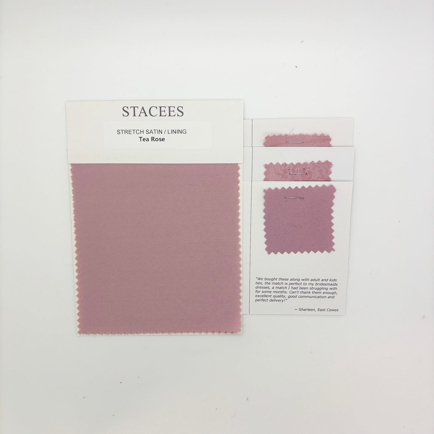 Stacees - Tea Rose Stretch Satin Swatch Matches