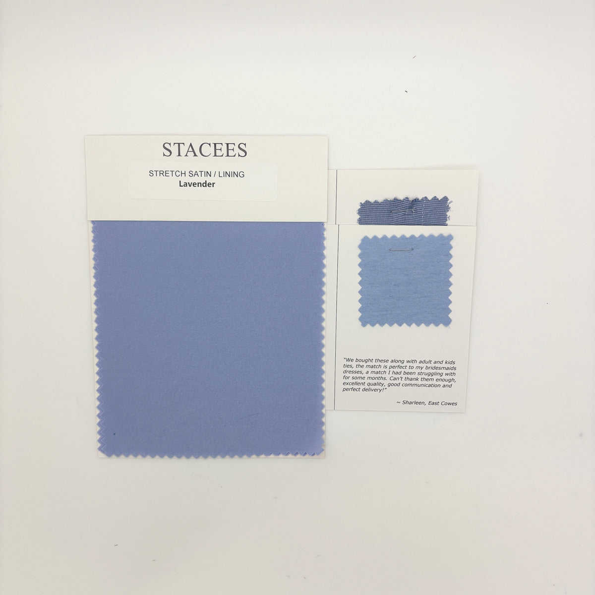 Stacees - Lavender Stretch Satin Swatch Matches