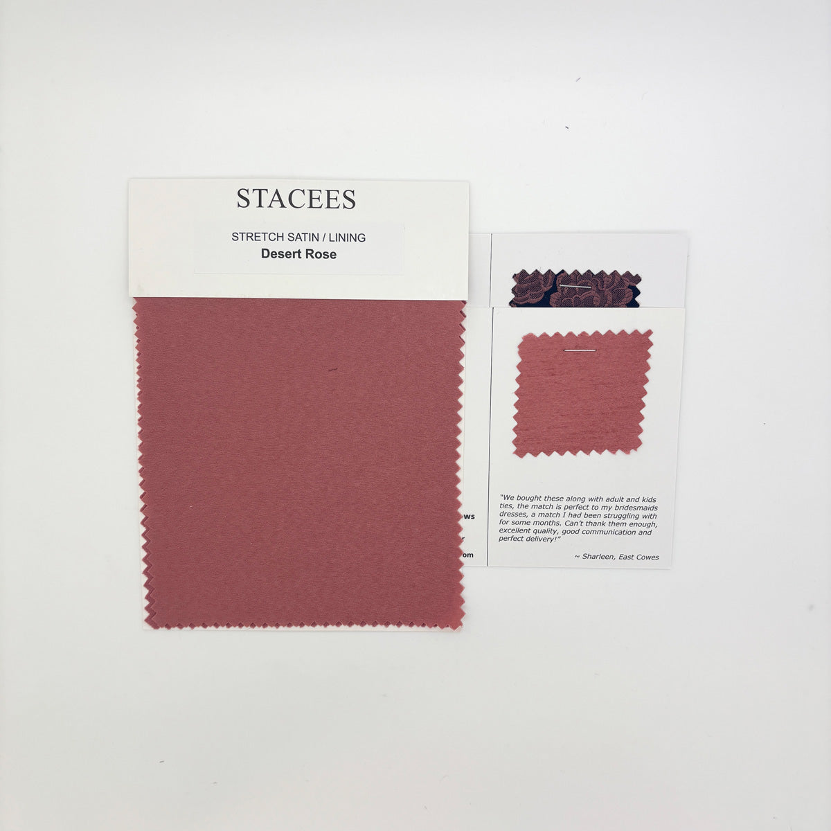 Stacees - Desert Rose Stretch Satin Swatch Matches