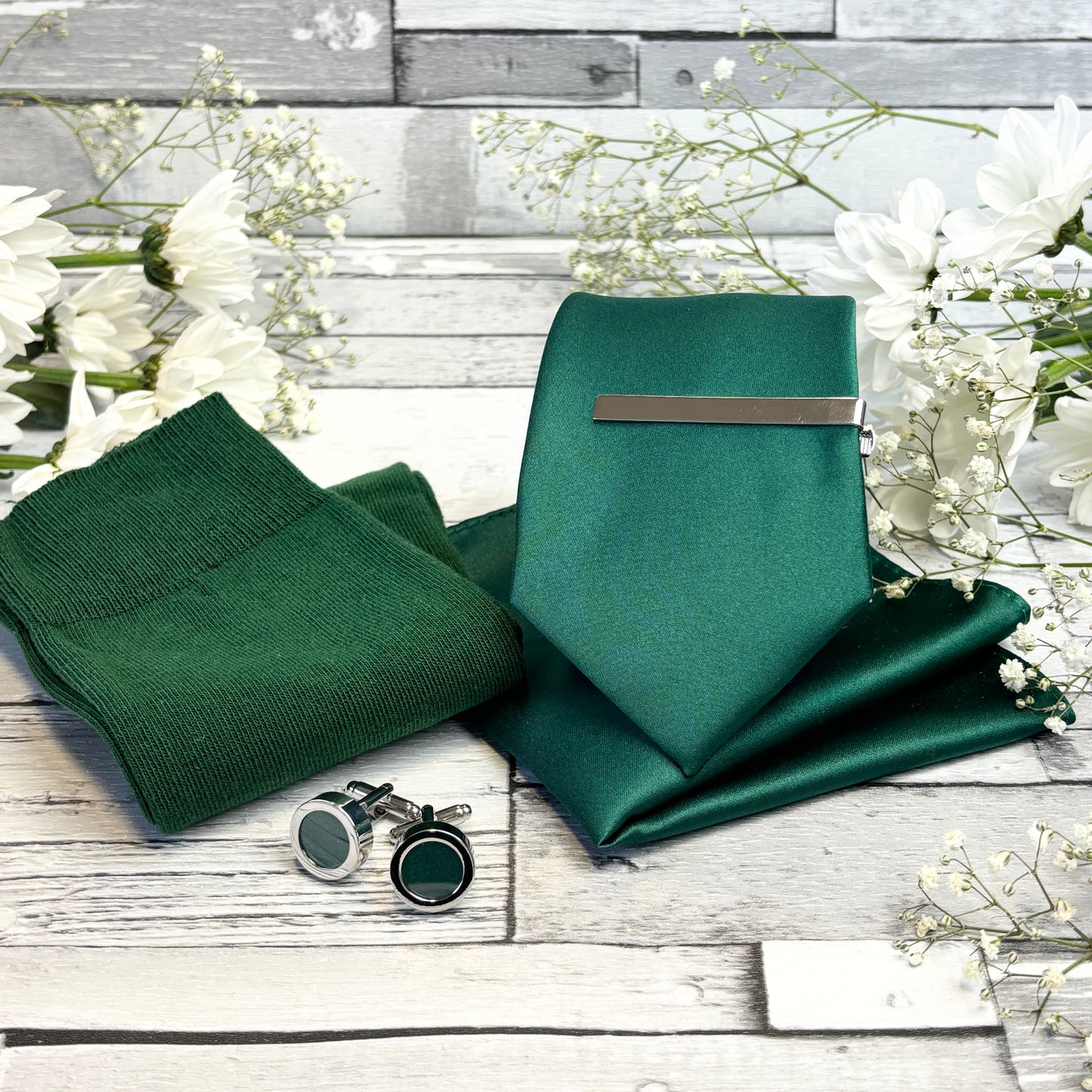 Hunter Green Tie & Socks Gift Set