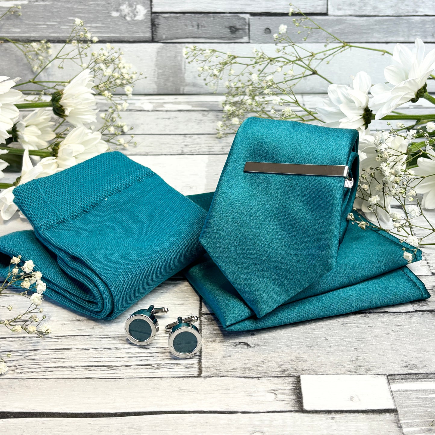 Blue Teal Tie & Socks Gift Set