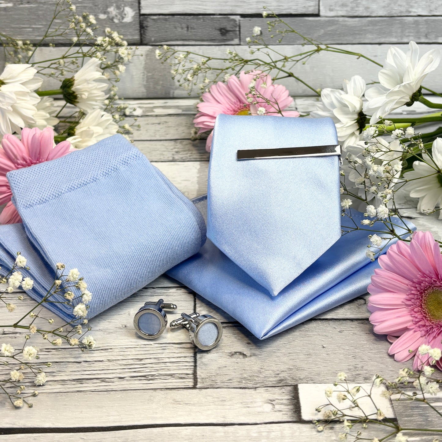 Blue Daisy Wedding Tie