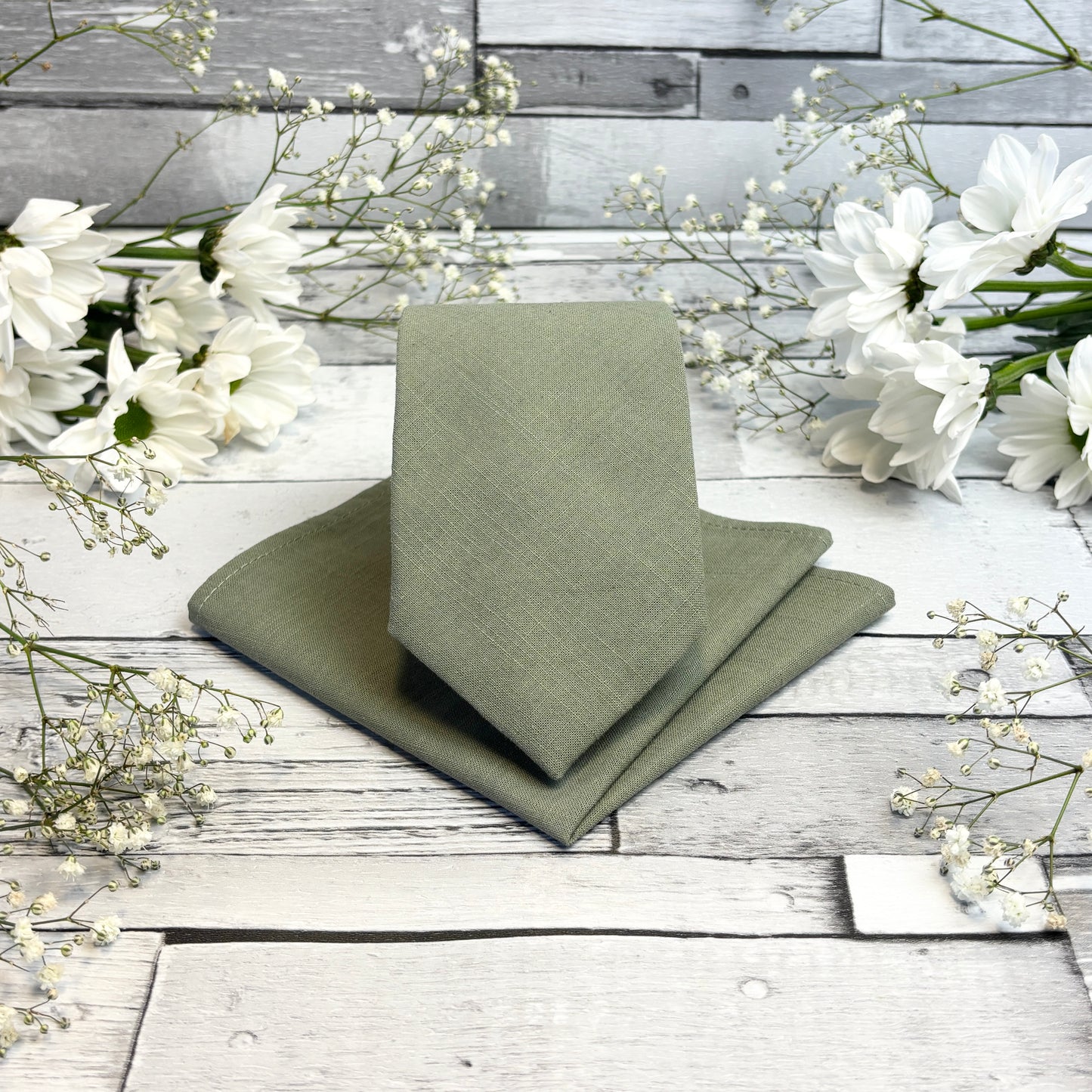 Khaki Cotton Tie & Socks Gift Set