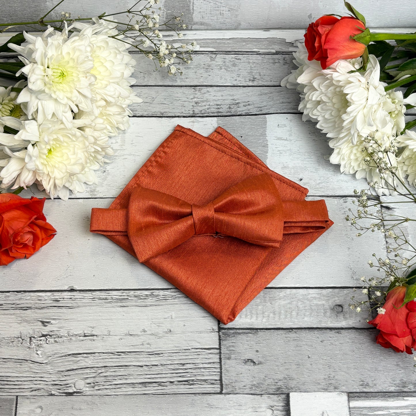 Rust Shantung Bow Tie