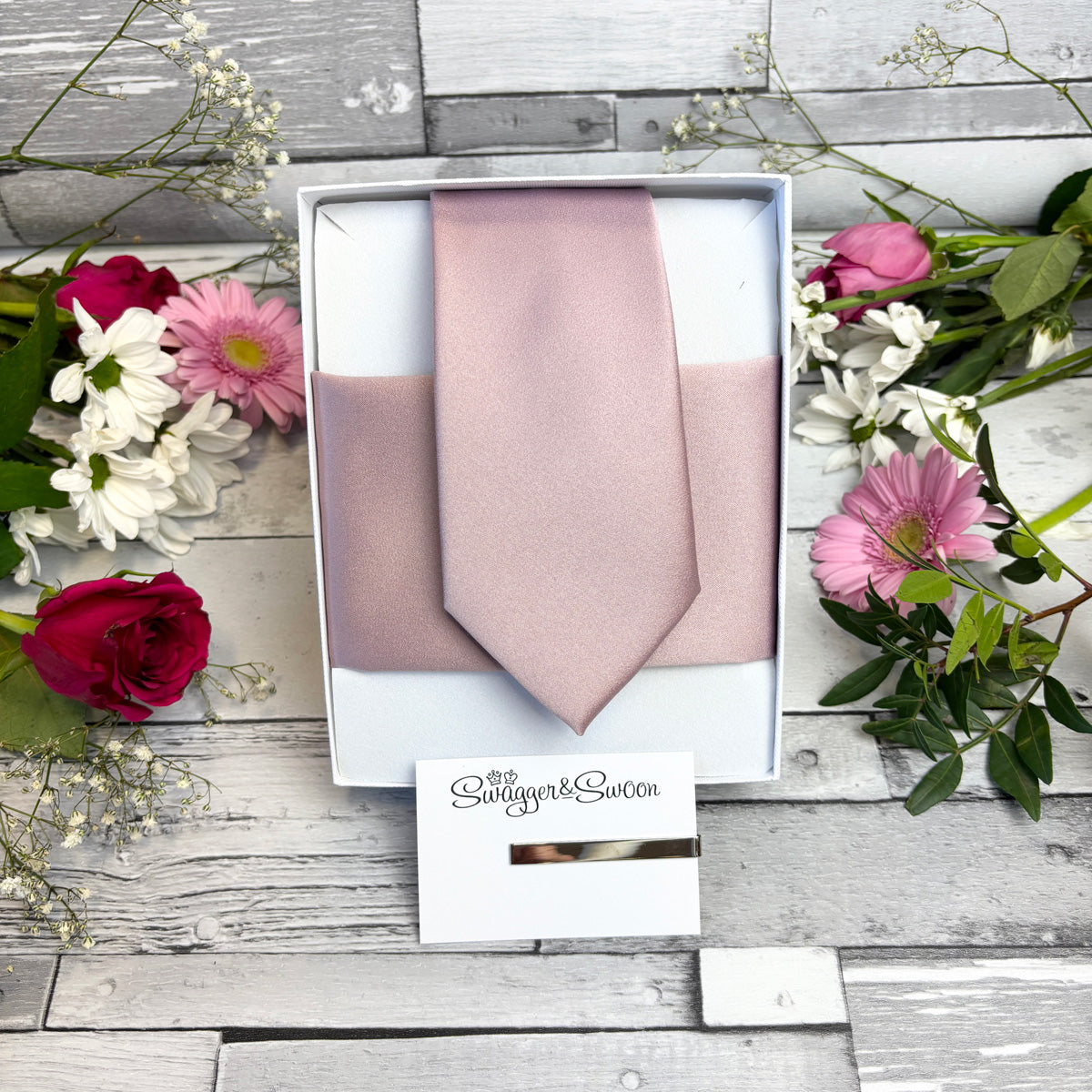 Suede Pink Wedding Tie