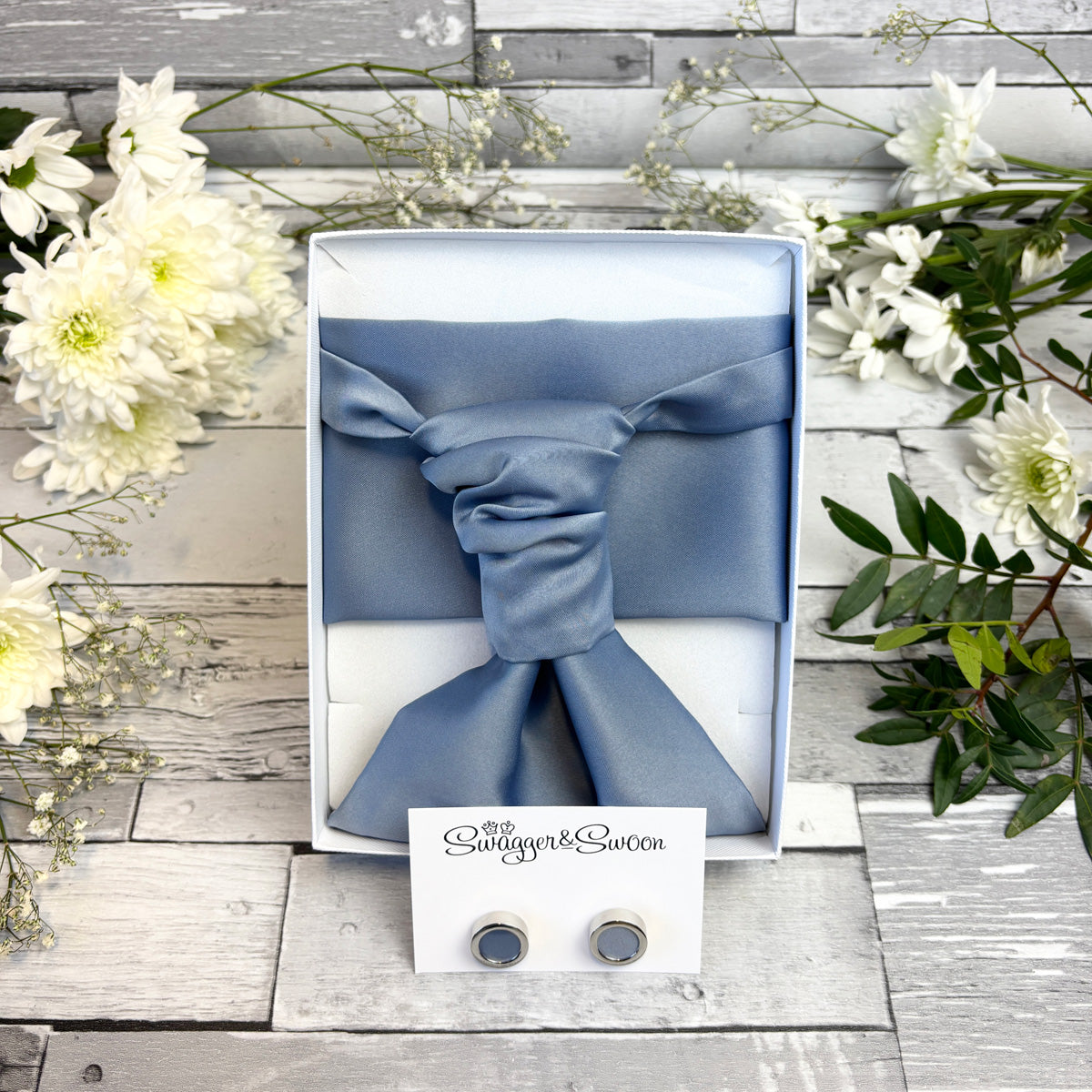 Smokey Blue Wedding Cravat