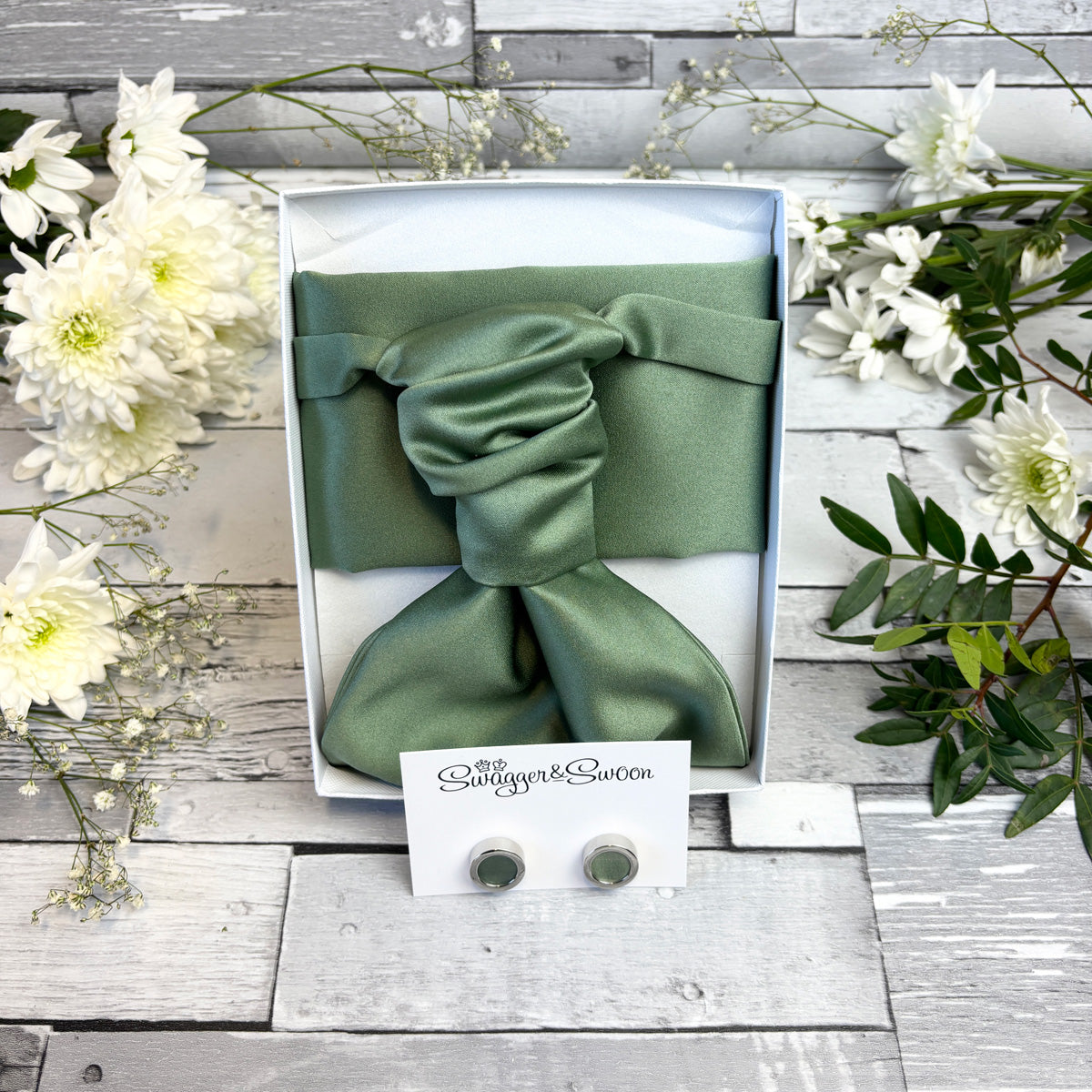 Dark Sage Wedding Cravat