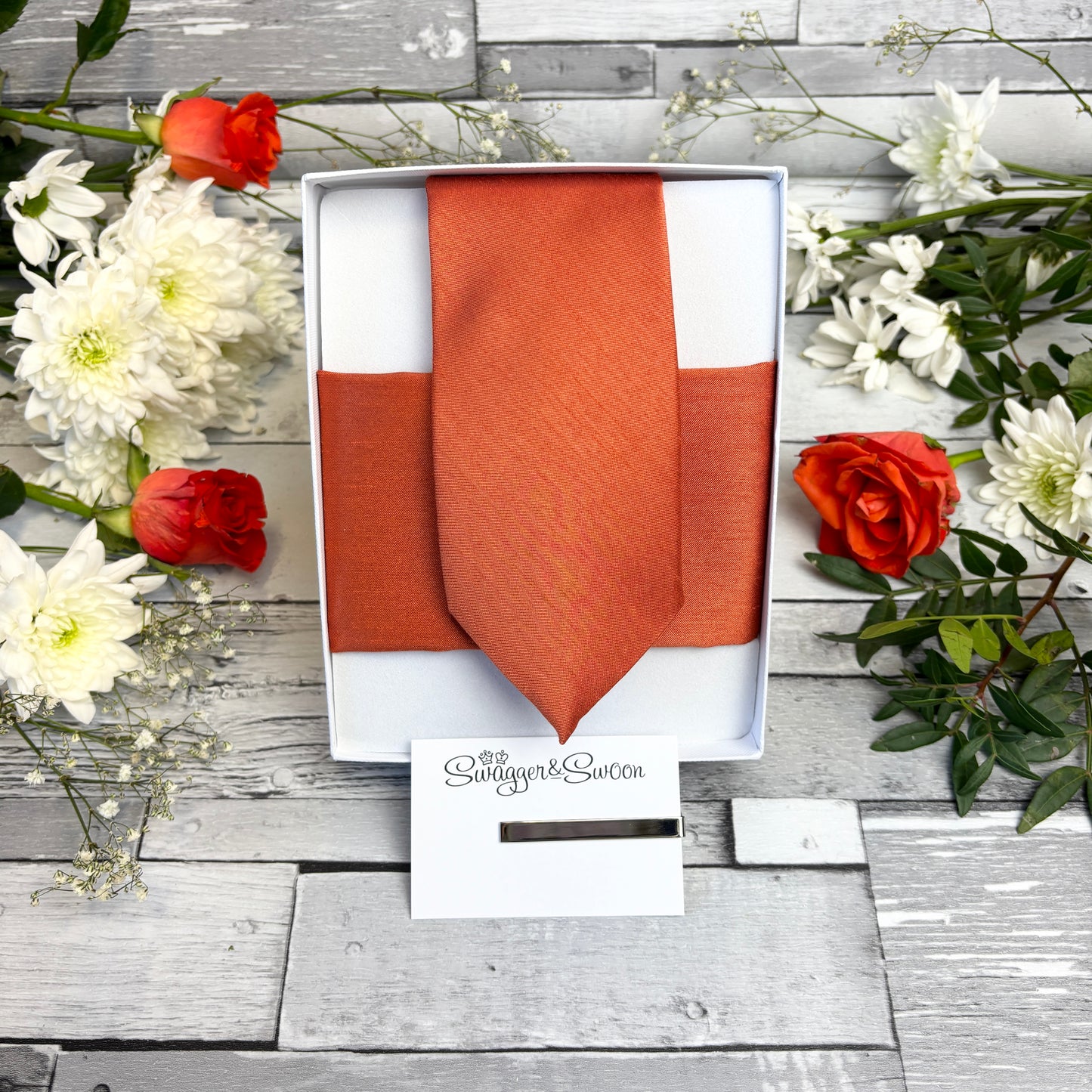 Rust Shantung Wedding Tie