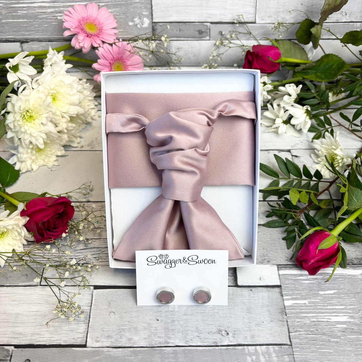 Suede Pink Wedding Cravat