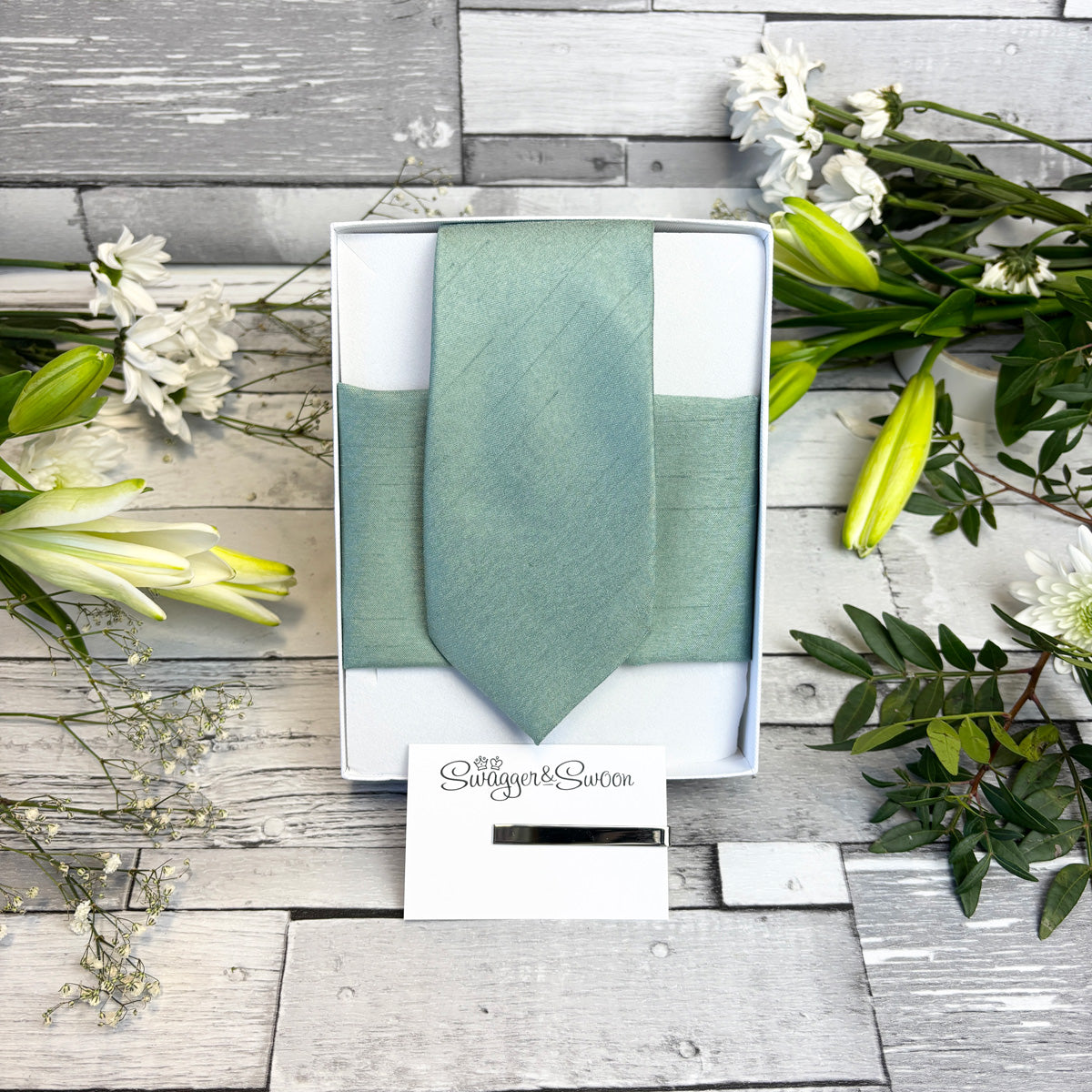 Seagrass Shantung Wedding Tie