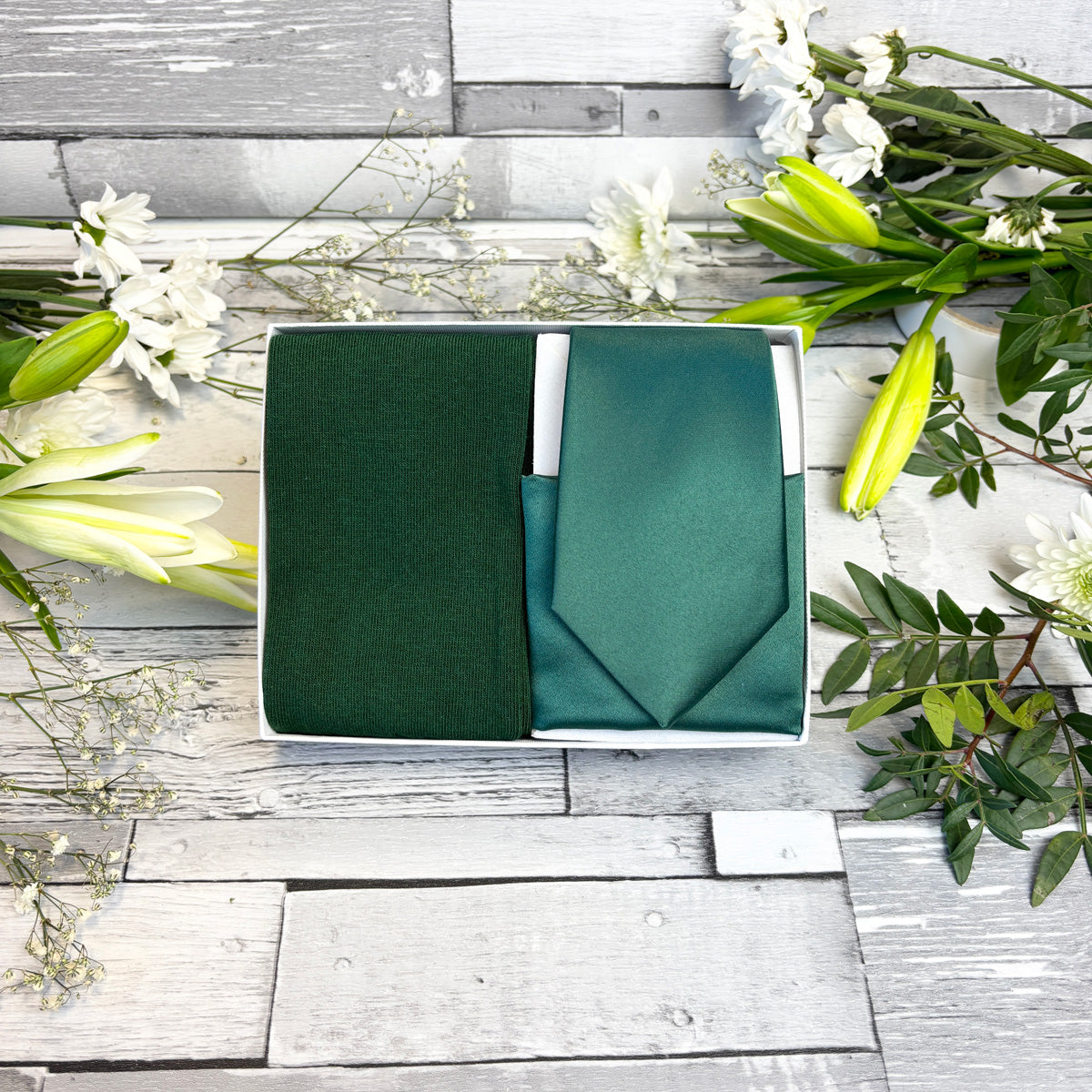 Forest Green Tie & Socks Gift Set