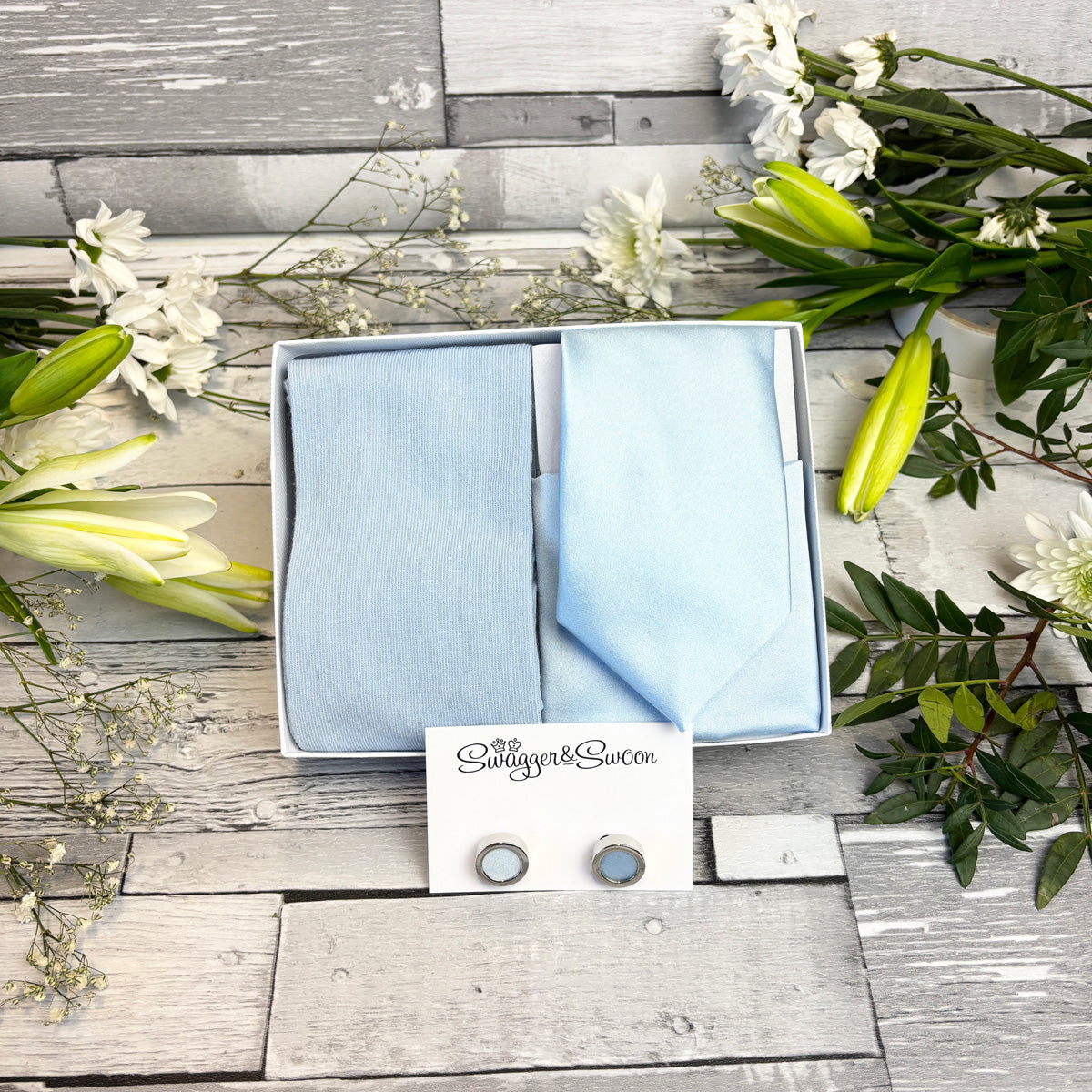 Light Blue Tie & Socks Gift Set