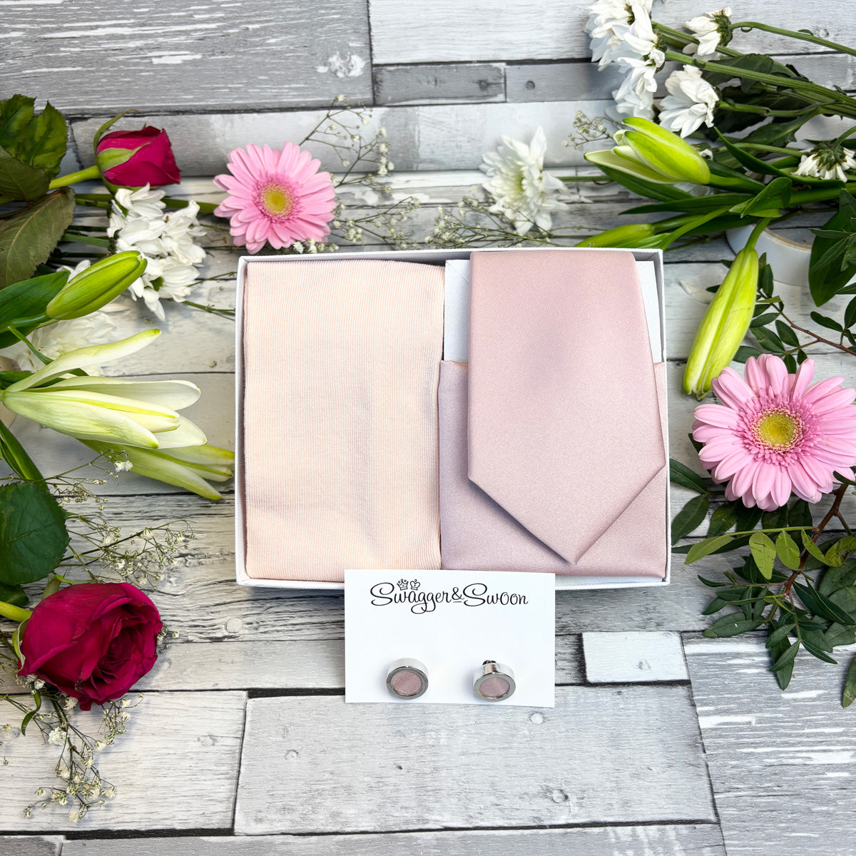 Rose Gold Tie & Socks Gift Set