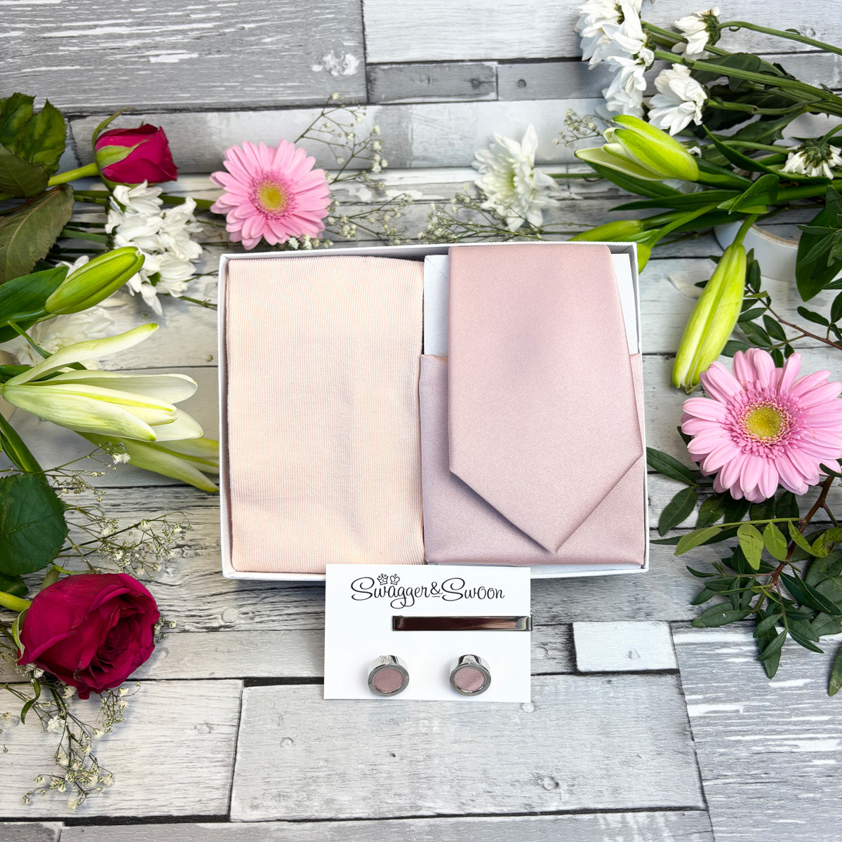 Rose Gold Tie & Socks Gift Set