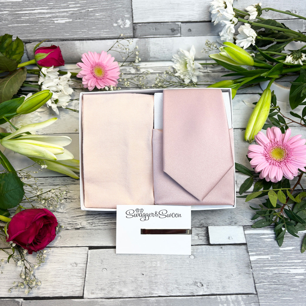 Rose Gold Tie & Socks Gift Set