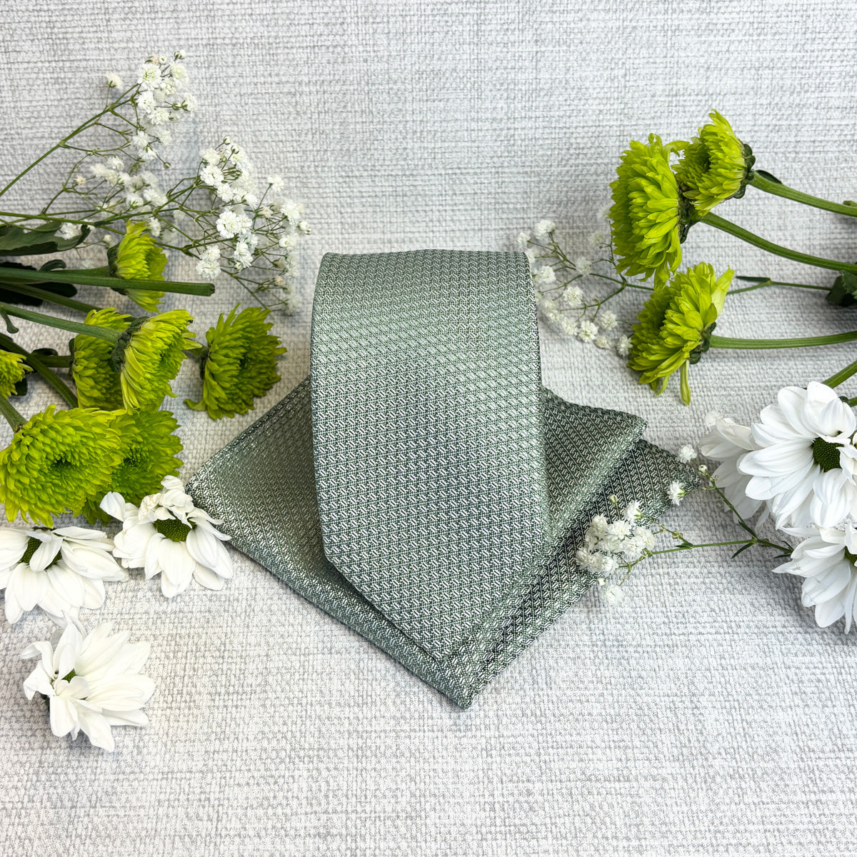 Wild Sage Pin Dots Wedding Tie