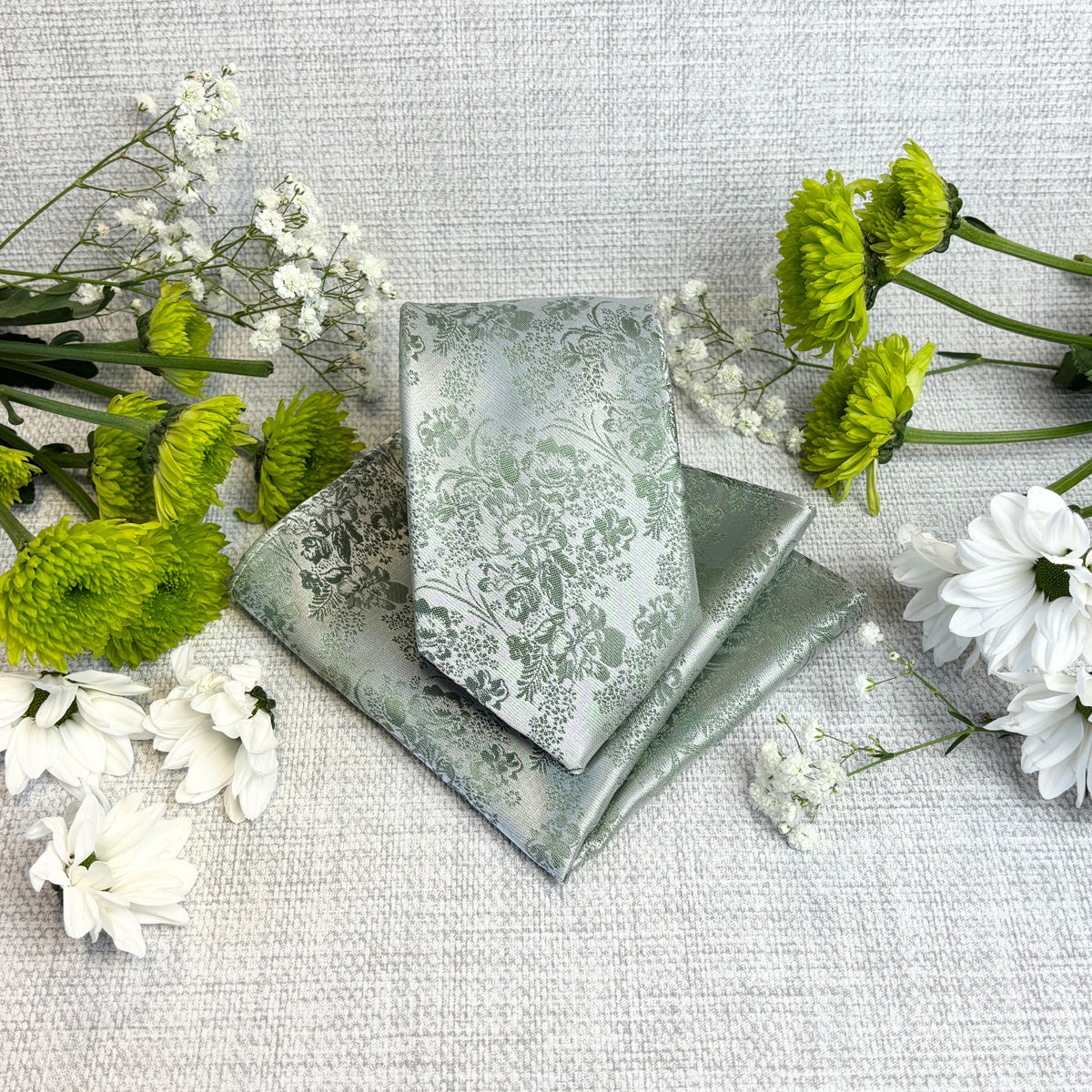 Wild Sage Floral Pocket Square
