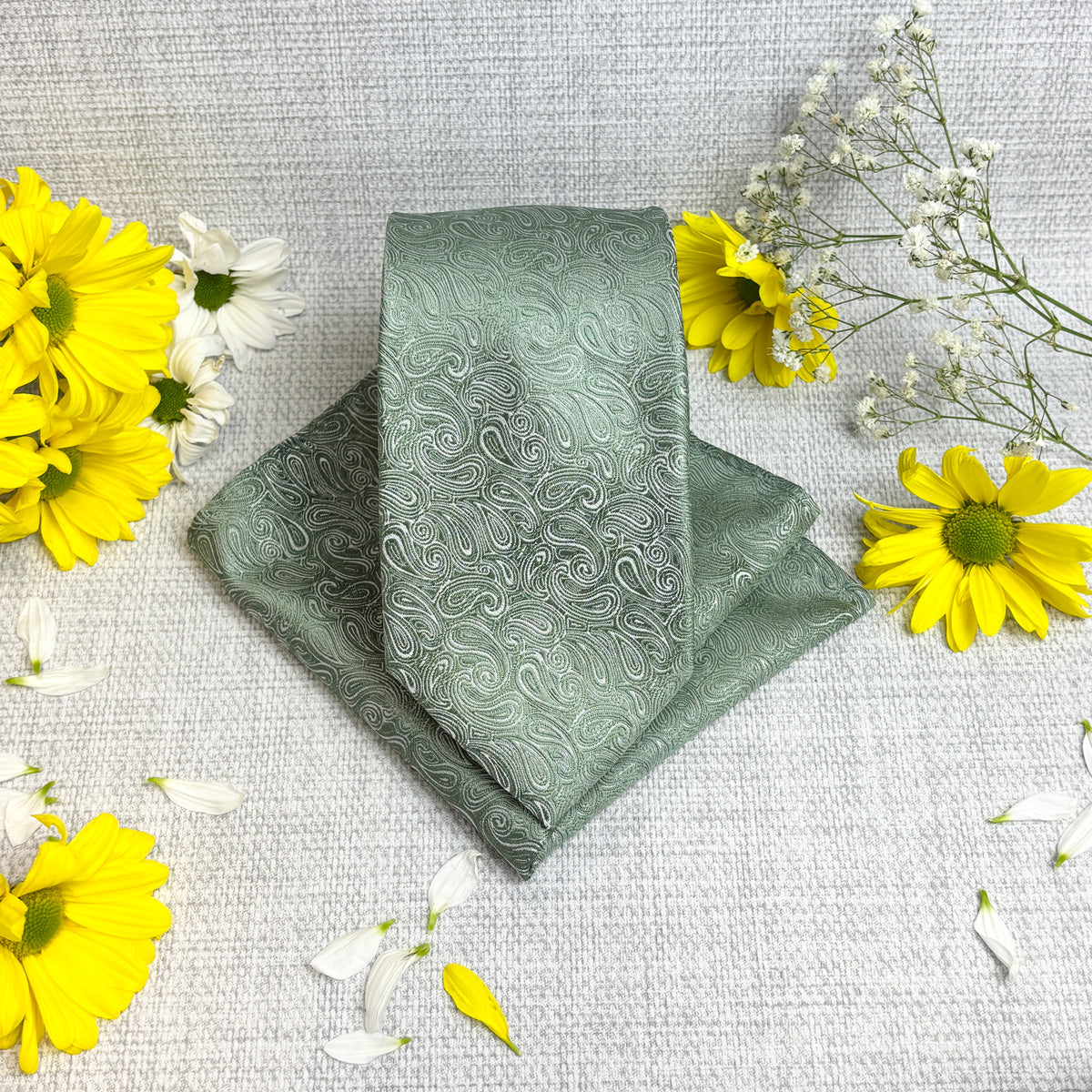 Wild Sage Paisley Pocket Square