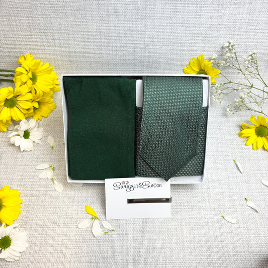 Spruce Woven Tie & Socks Gift Set