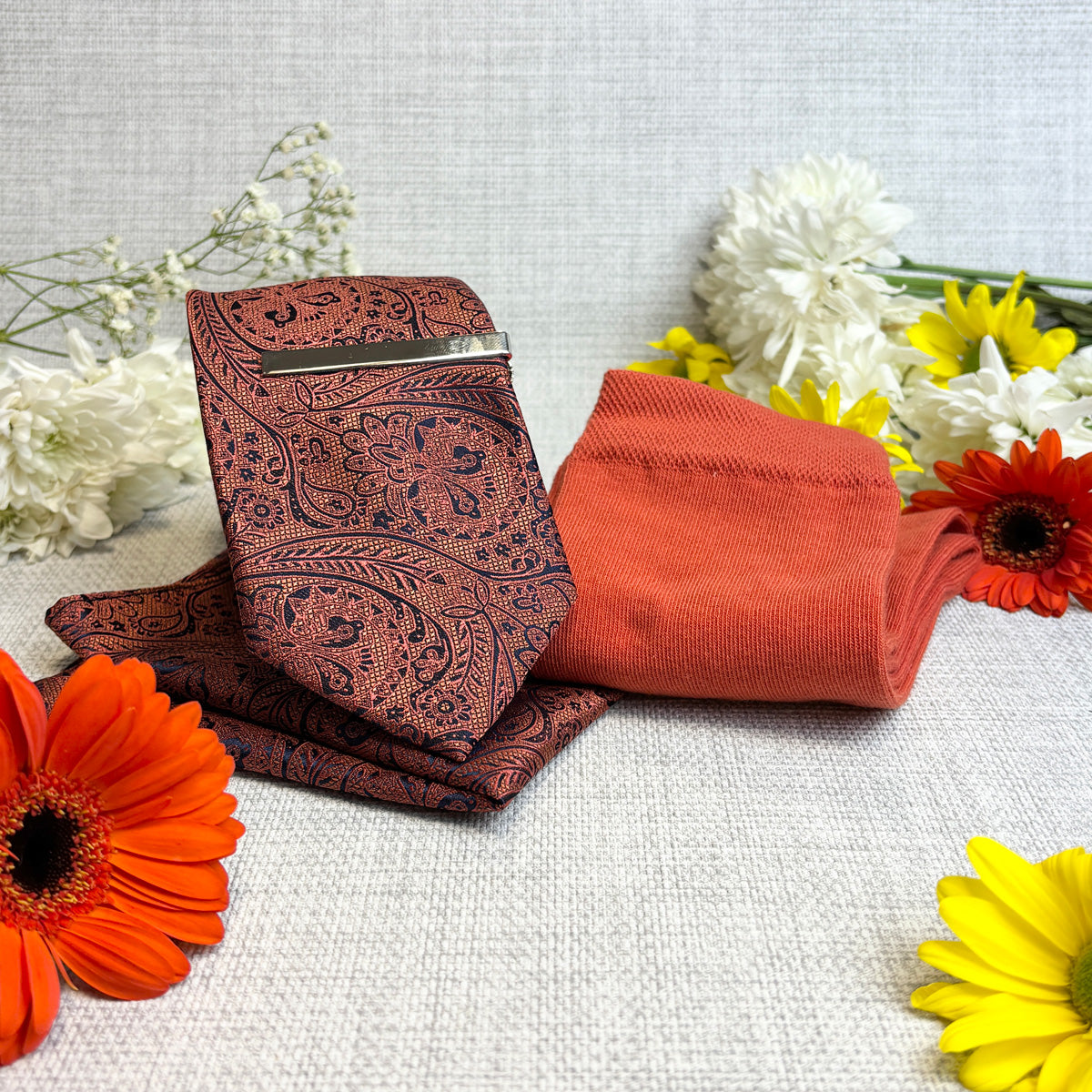 Sunset Lace Paisley Wedding Swatch