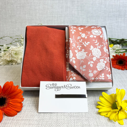 Seville Rose Petals Tie & Socks Gift Set