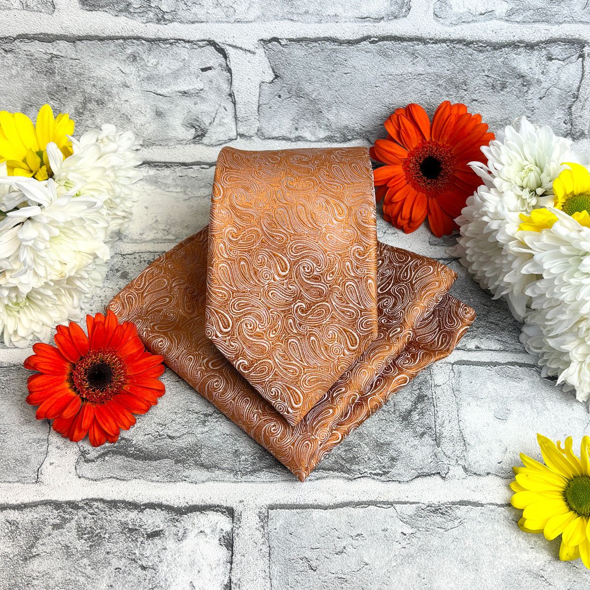 Spice Paisley Pocket Square