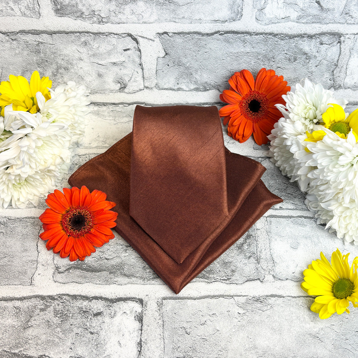 Russet Shantung Pocket Square