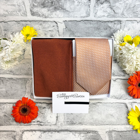 Spice Woven Tie & Socks Gift Set
